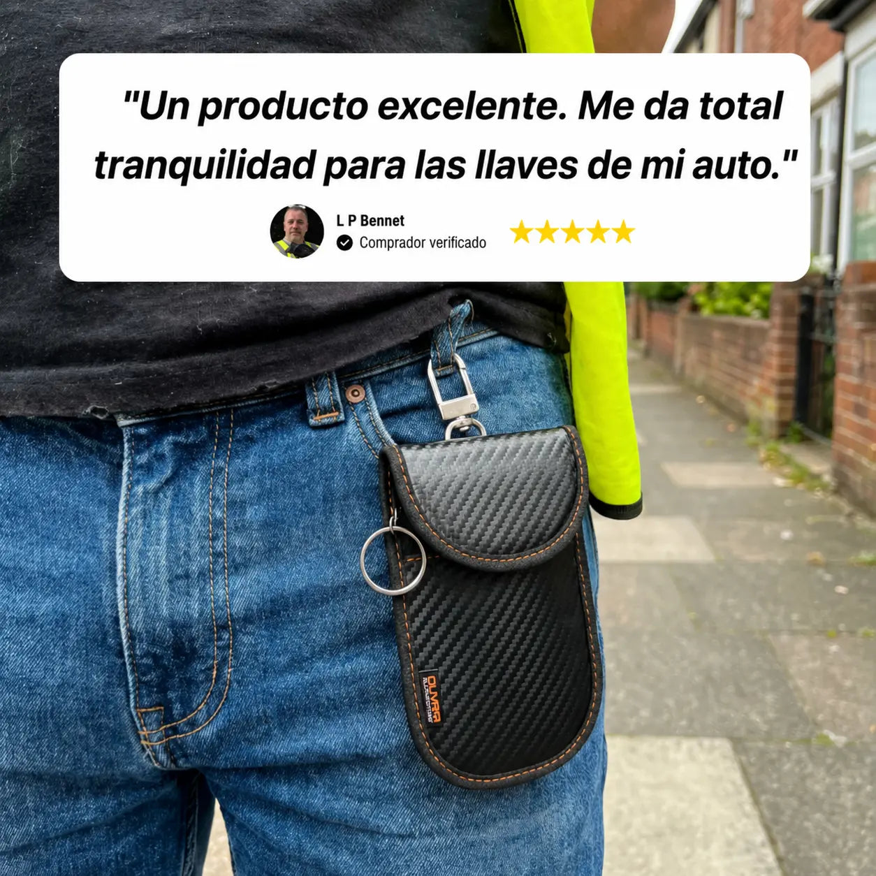 Funda Faraday colocada junto a las llaves